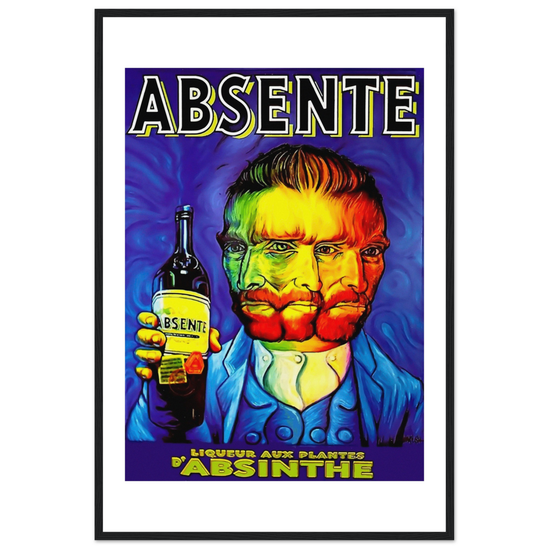 Absente, vintage Absinthe Liquor Advertisement with Van Gogh poster by Art-O-Rama Shop