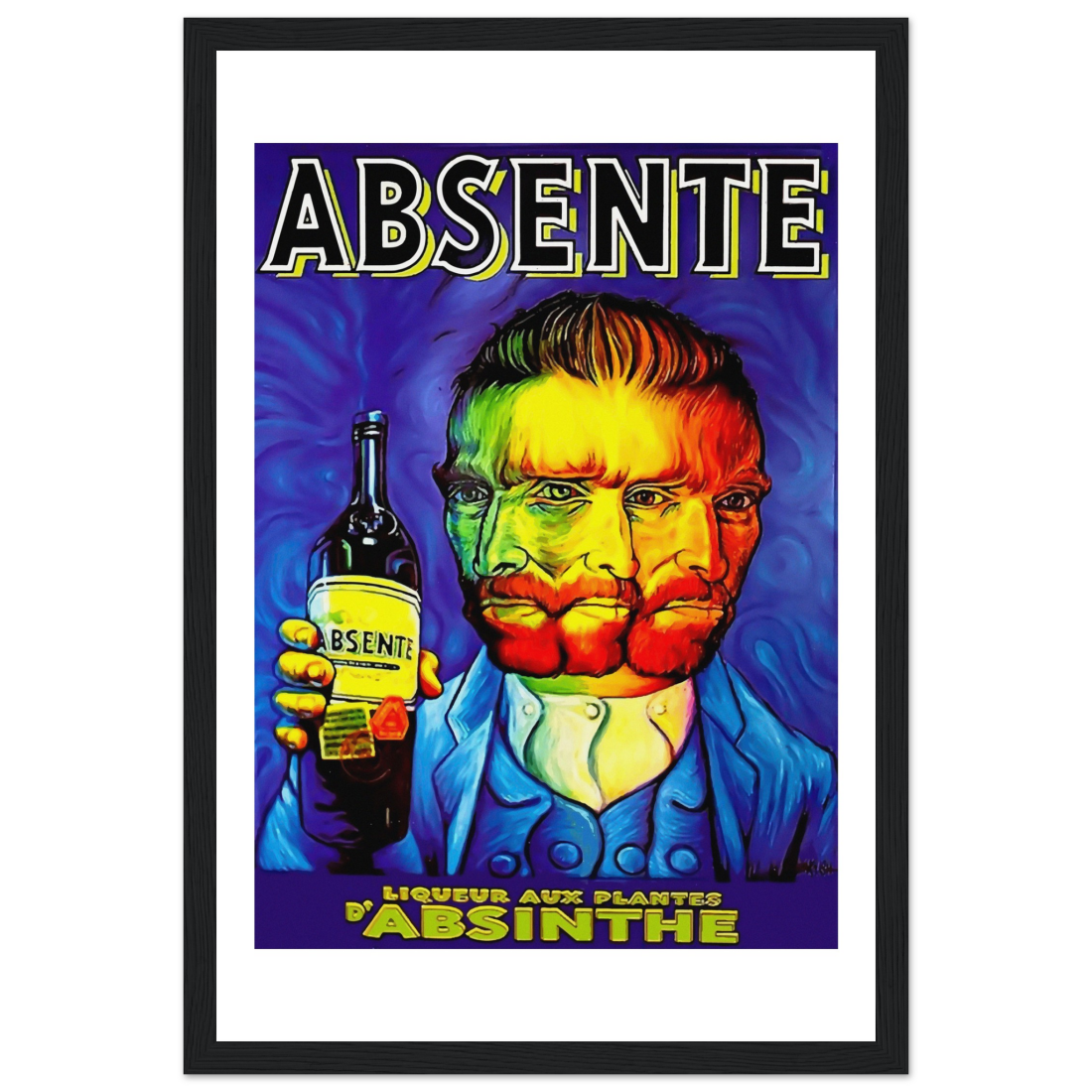 Absente, vintage Absinthe Liquor Advertisement with Van Gogh poster by Art-O-Rama Shop