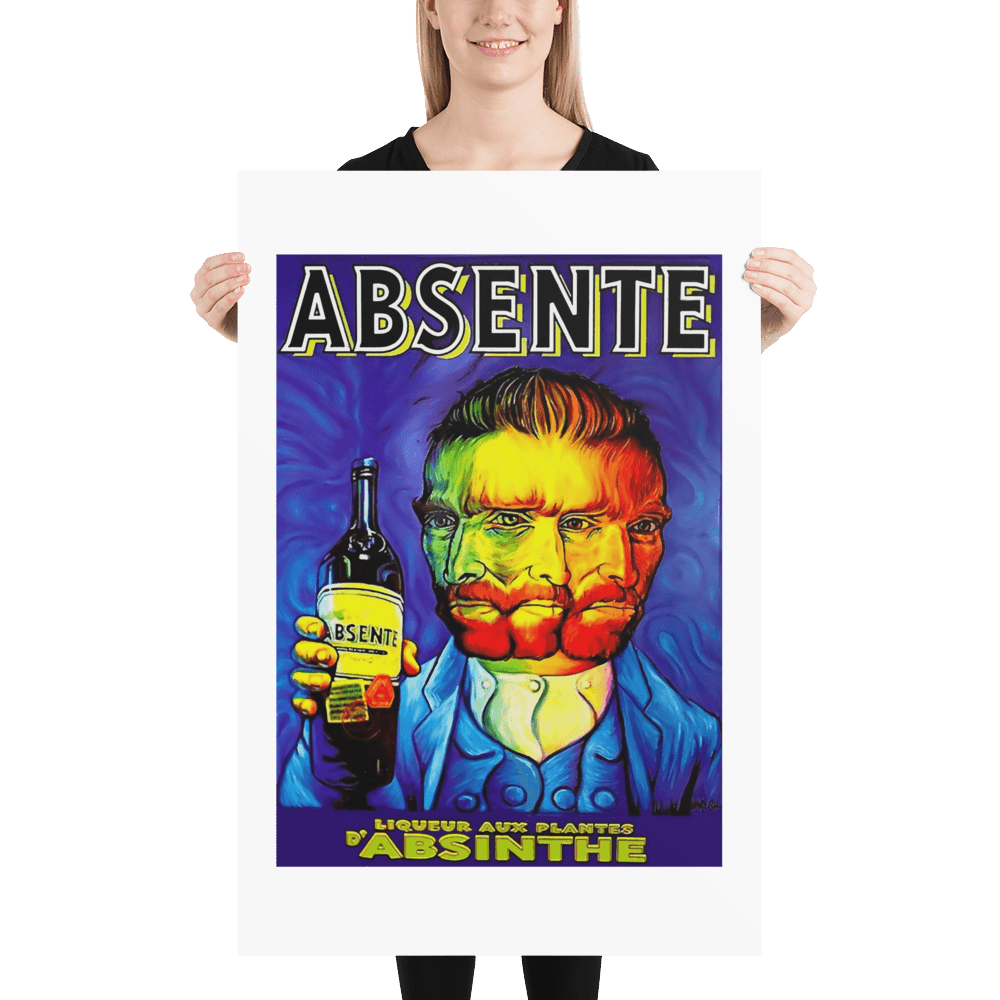 Absente, vintage Absinthe Liquor Advertisement with Van Gogh poster by Art-O-Rama Shop