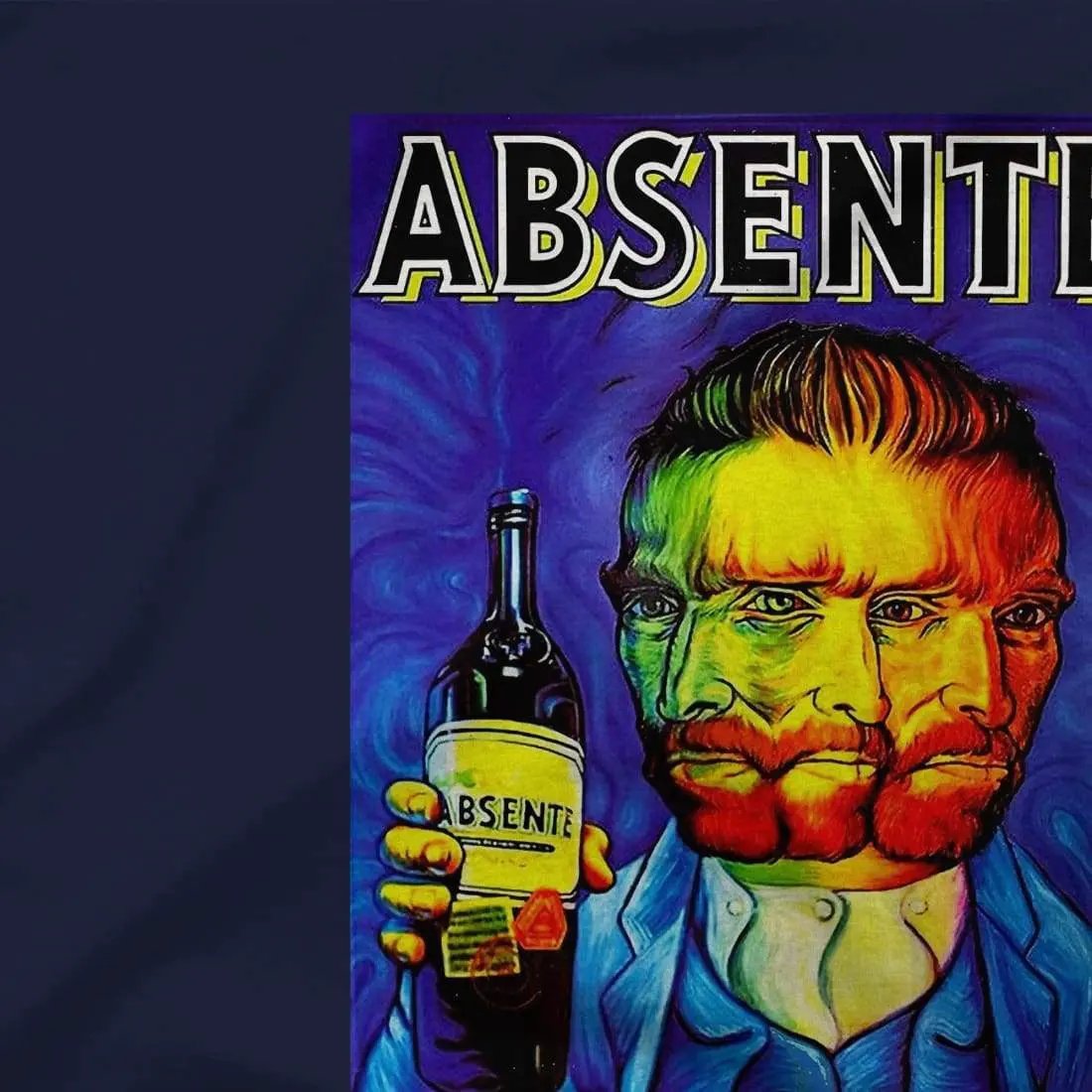 Absente, vintage Absinthe Liquor Advertisement with Van Gogh t-shirt by Art-O-Rama Shop