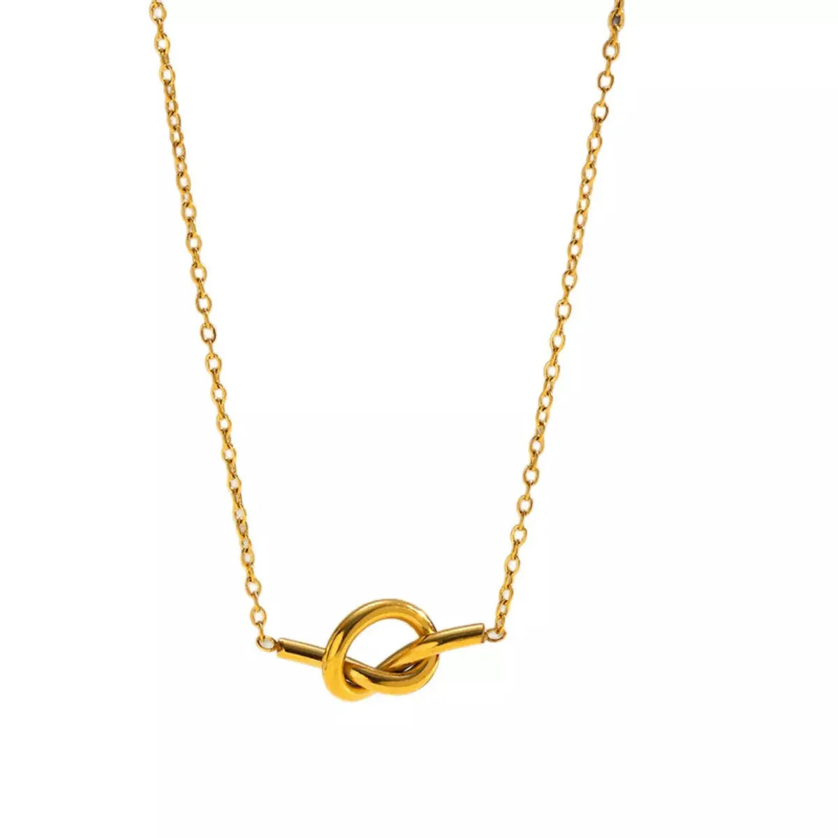 18K Gold-Plated Knot Pendant Necklace by Partner Labels
