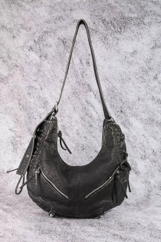 Fame Larger Leather Crescent Shoulder Bag by Partner Label