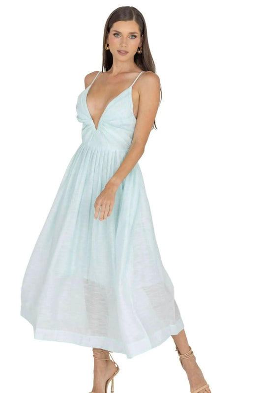 Adeli V Neck Midi Dress by Akalia