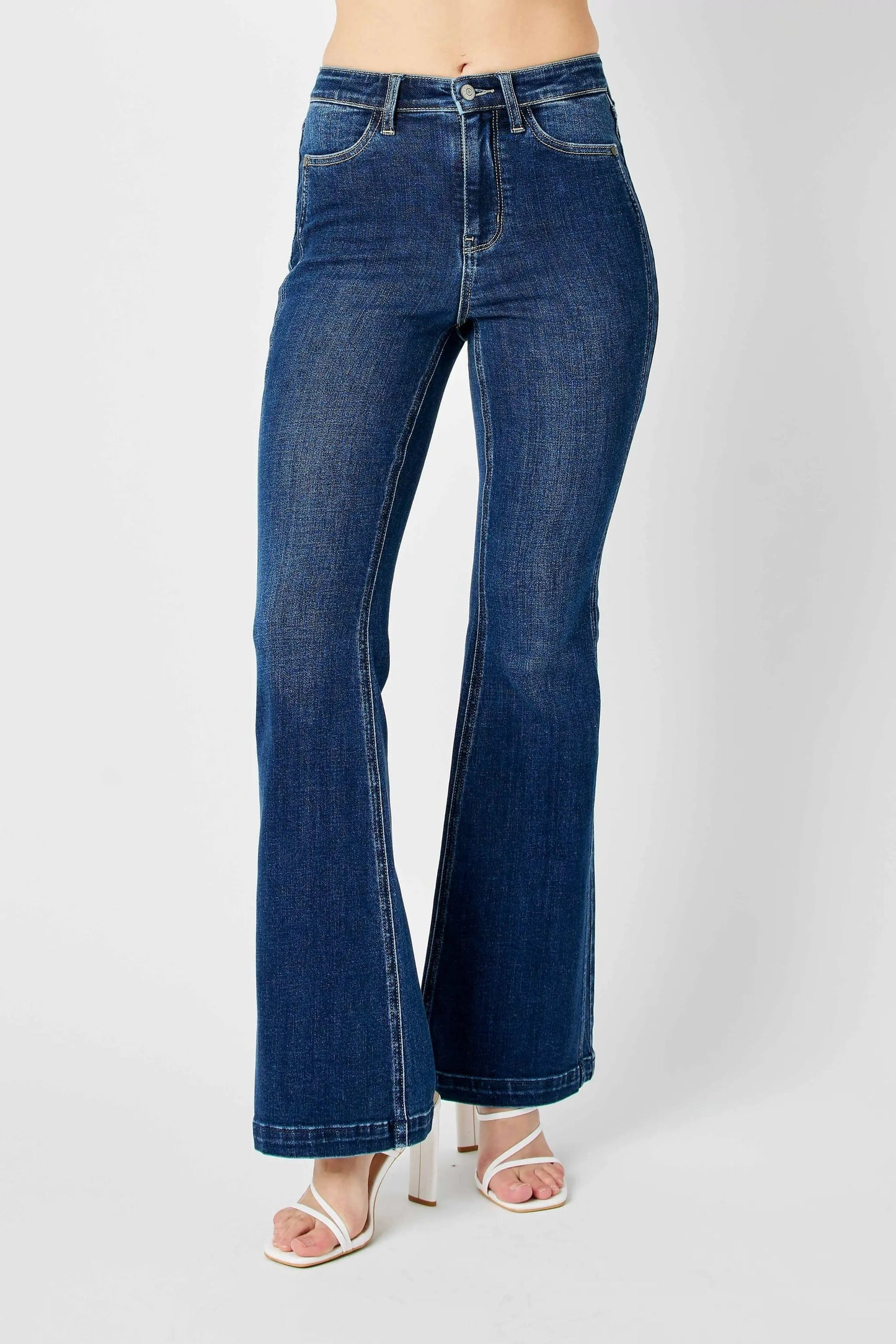 Judy Blue Full Size Hw Angled Side Seam Detail Flare Jeans Plus Size by Judy Blue