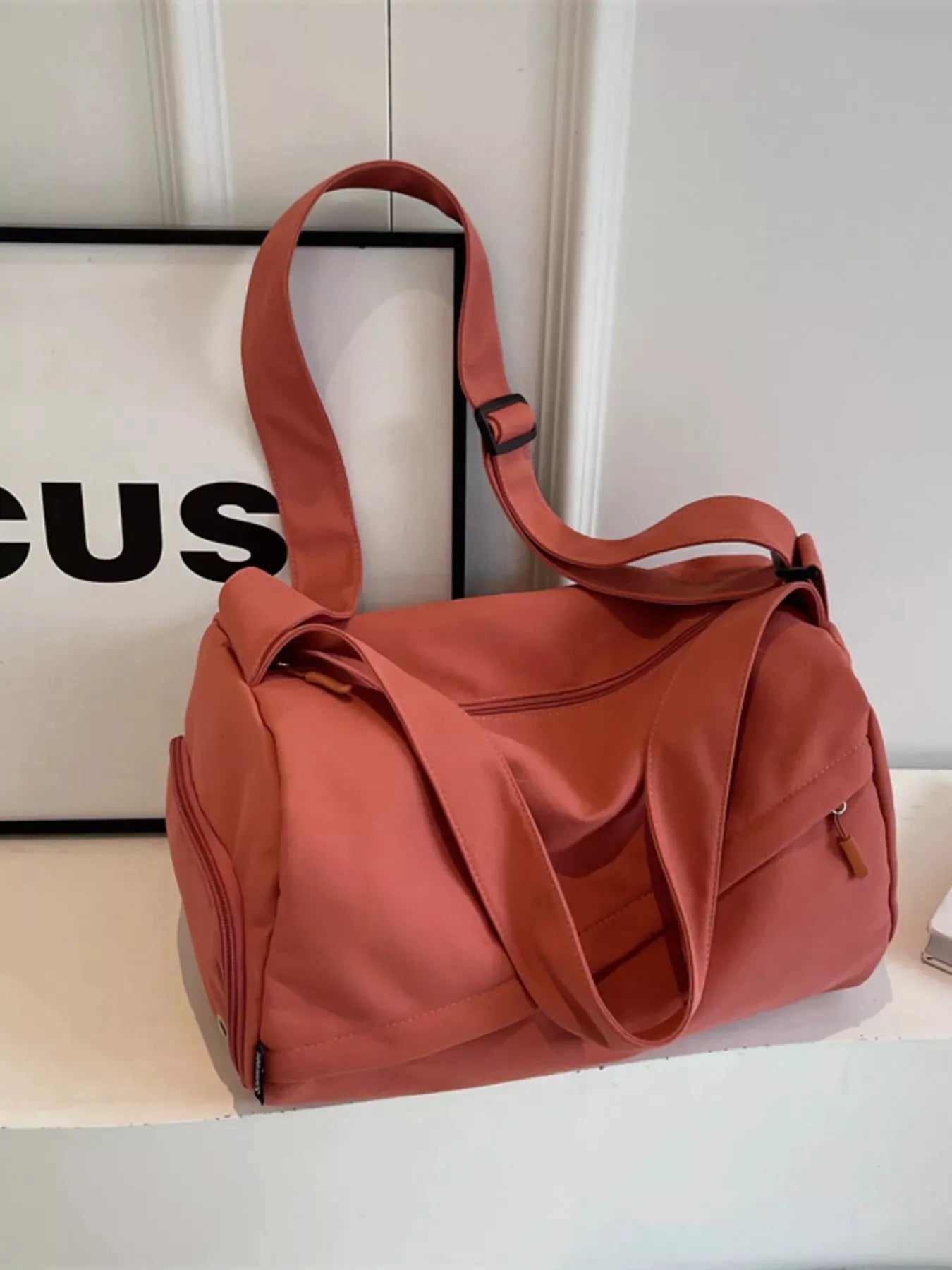 Adjustable Strap Solid Color Travel Bag by Partner Label