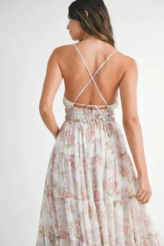 MABLE Floral Print Tiered Cami Maxi Dress by MABLE