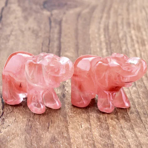 Natural Stone 1.5'' Elephant Crystal Art Ornament
