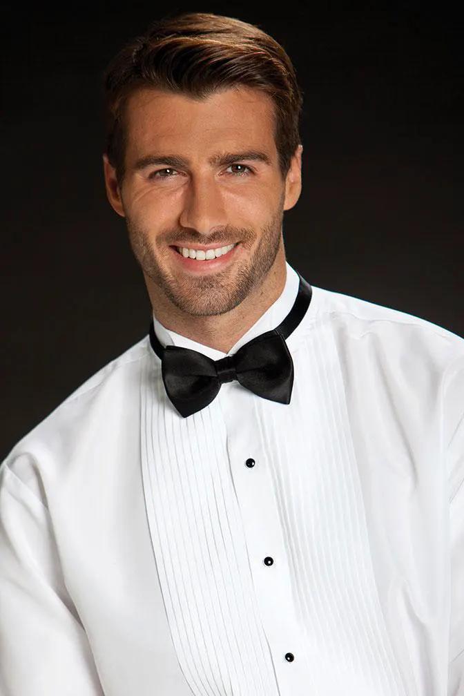 "Aldo" White Pleated Wingtip Tuxedo Shirt by Tux-USA