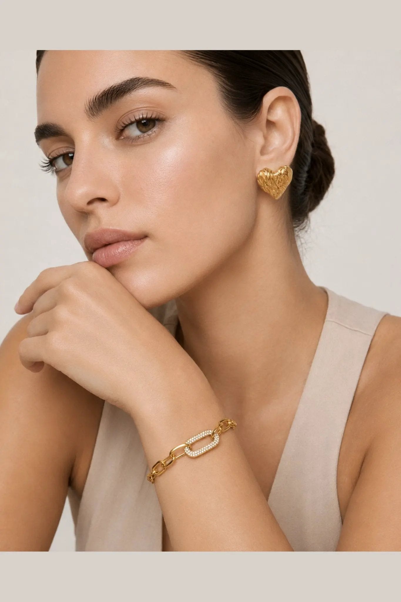 Amara Waterproof Molten Heart Stud by Akalia