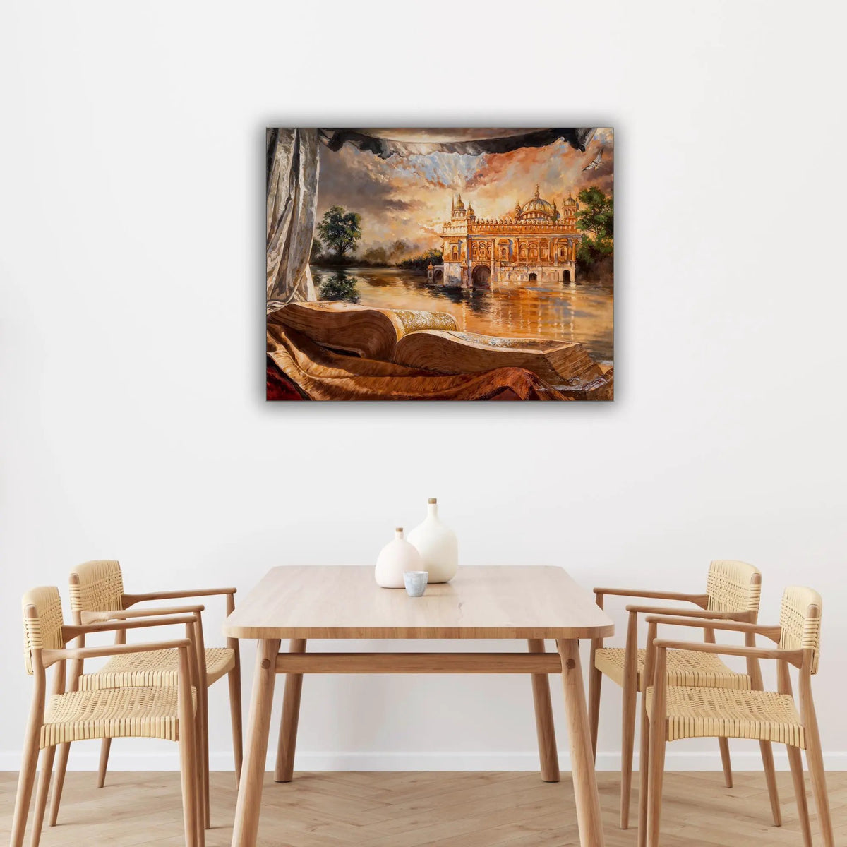 Ancient Golden Temple -Wall Decor- Spiritual Wall Art by Gtaart.ca