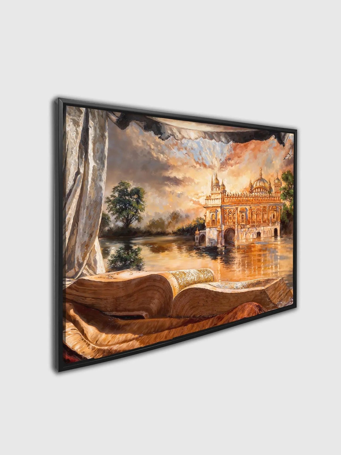 Ancient Golden Temple -Wall Decor- Spiritual Wall Art by Gtaart.ca