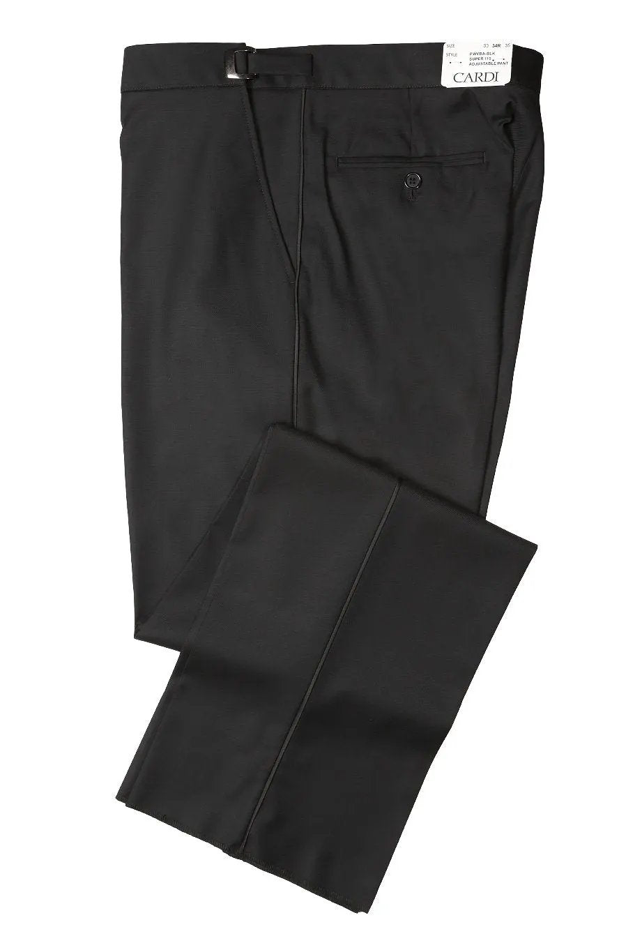"Anthony" Black Vitale Barberis Italian Wool Tuxedo Pants by Tux-USA