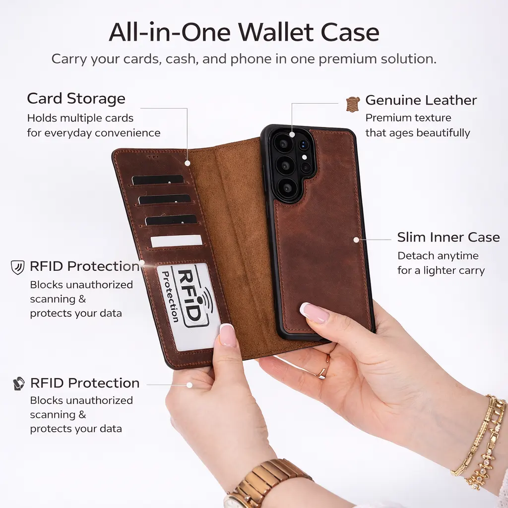 Buffalo Samsung Galaxy S26 Leather Wallet Case by TORONATA