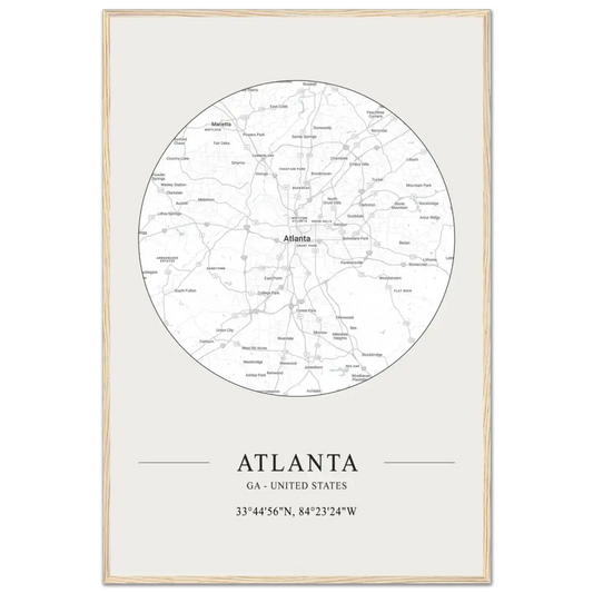 Atlanta, Georgia minimalist map poster by Art-O-Rama Shop
