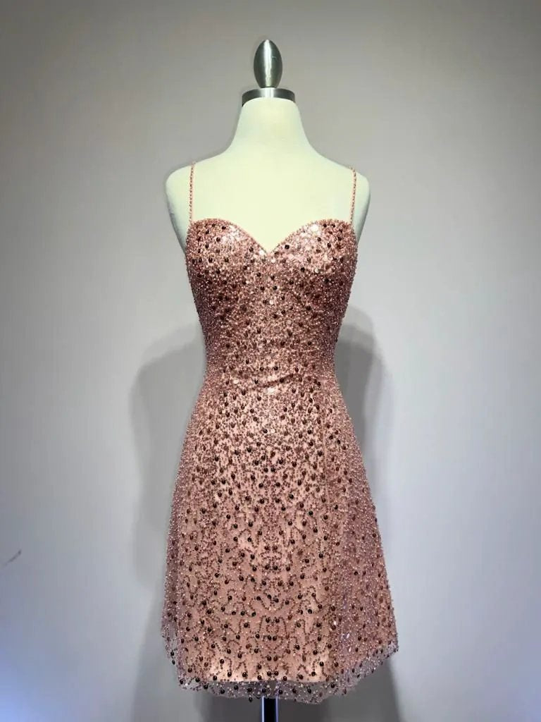 A-line dress with sweetheart neckline and spaghetti straps by Tux-USA