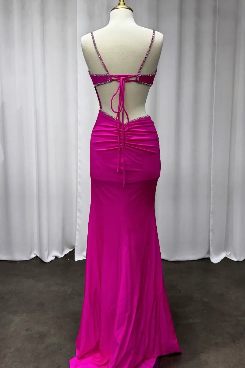 Fitted Cut Out Fuchsia Dress by Partner Label