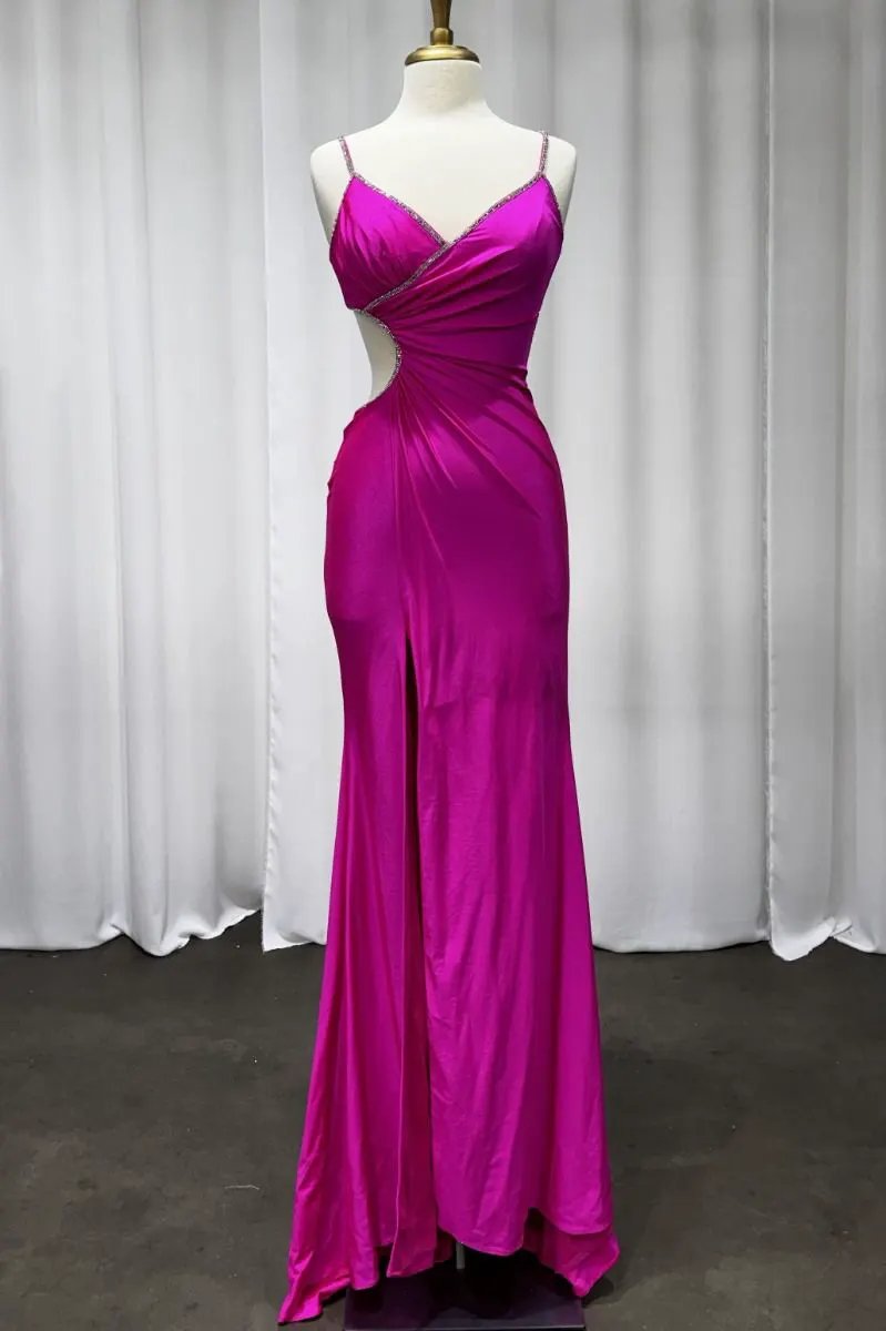 Fitted Cut Out Fuchsia Dress by Partner Label