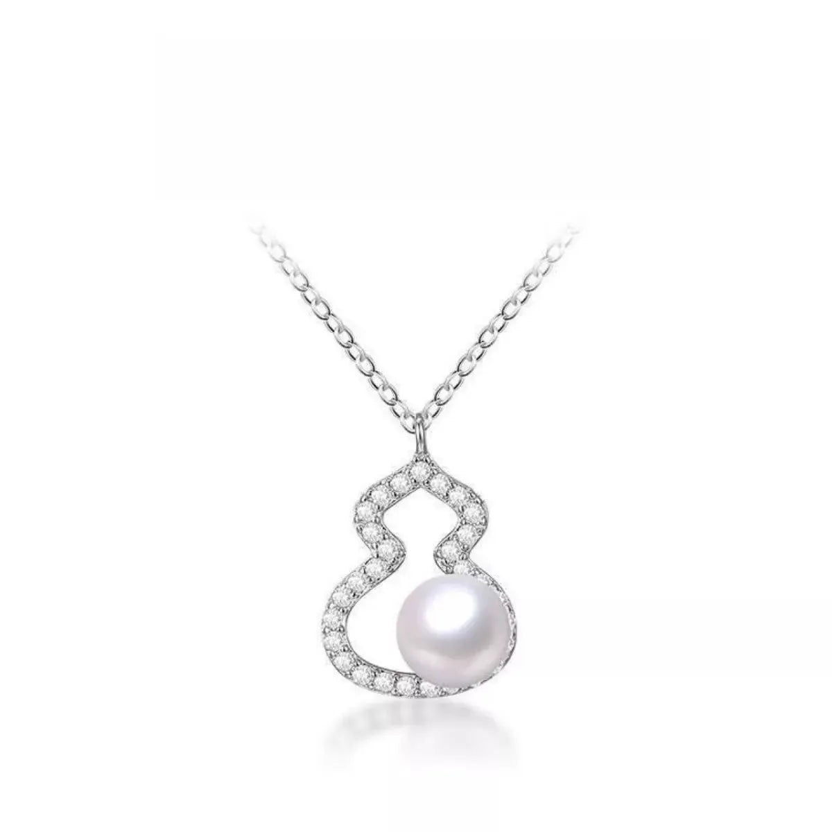 925 Sterling Silver Gourd Pearl Necklace by Partner Label