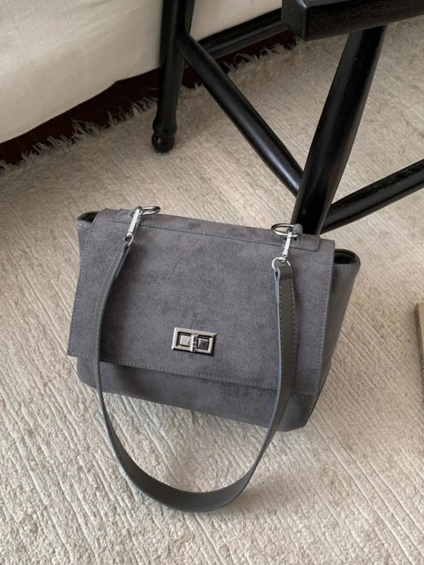 Suede Flap Crossbody Bag by Partner Label