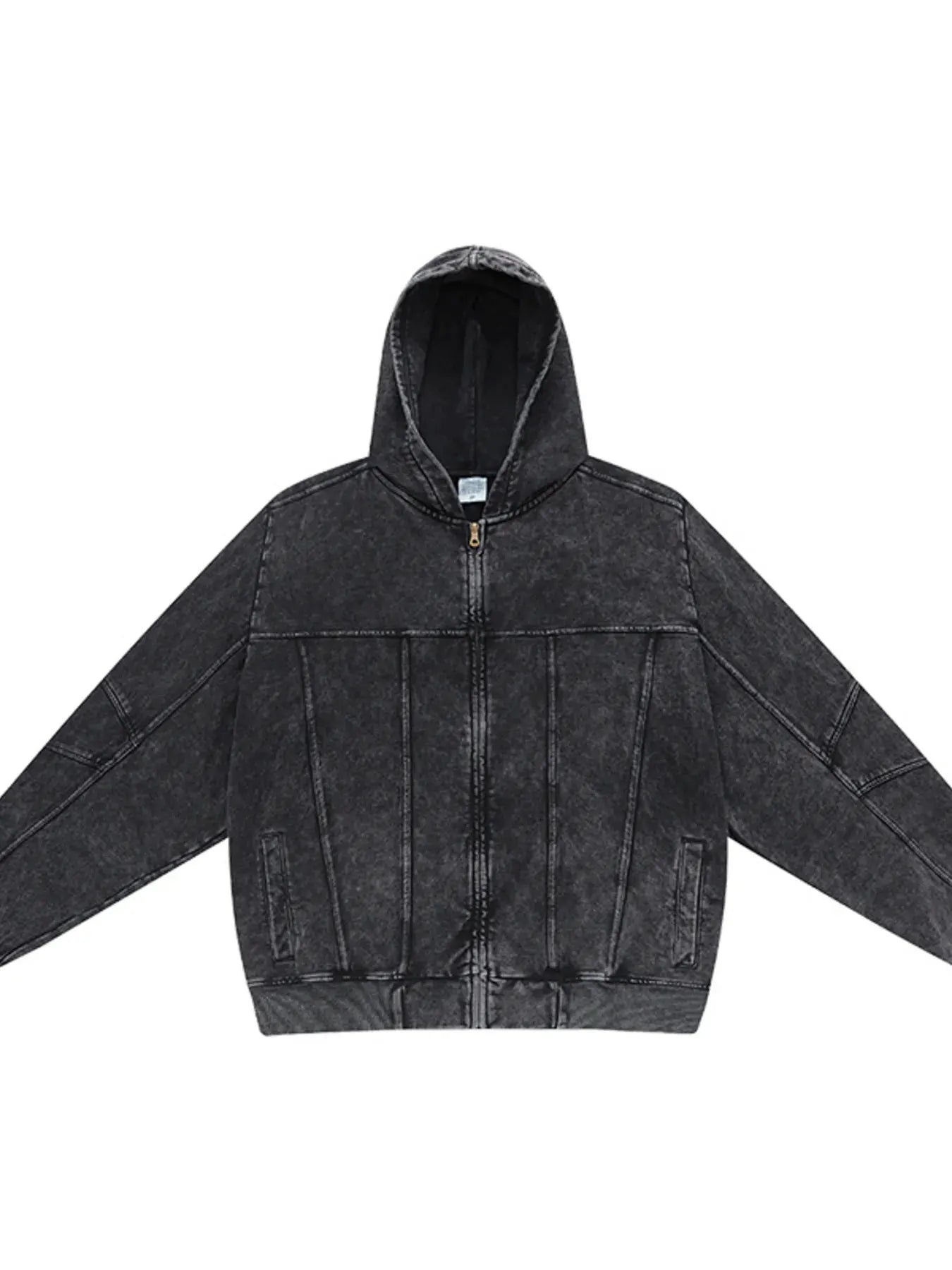 Men's Washed Zip Up Casual Hoodie by Trendsi