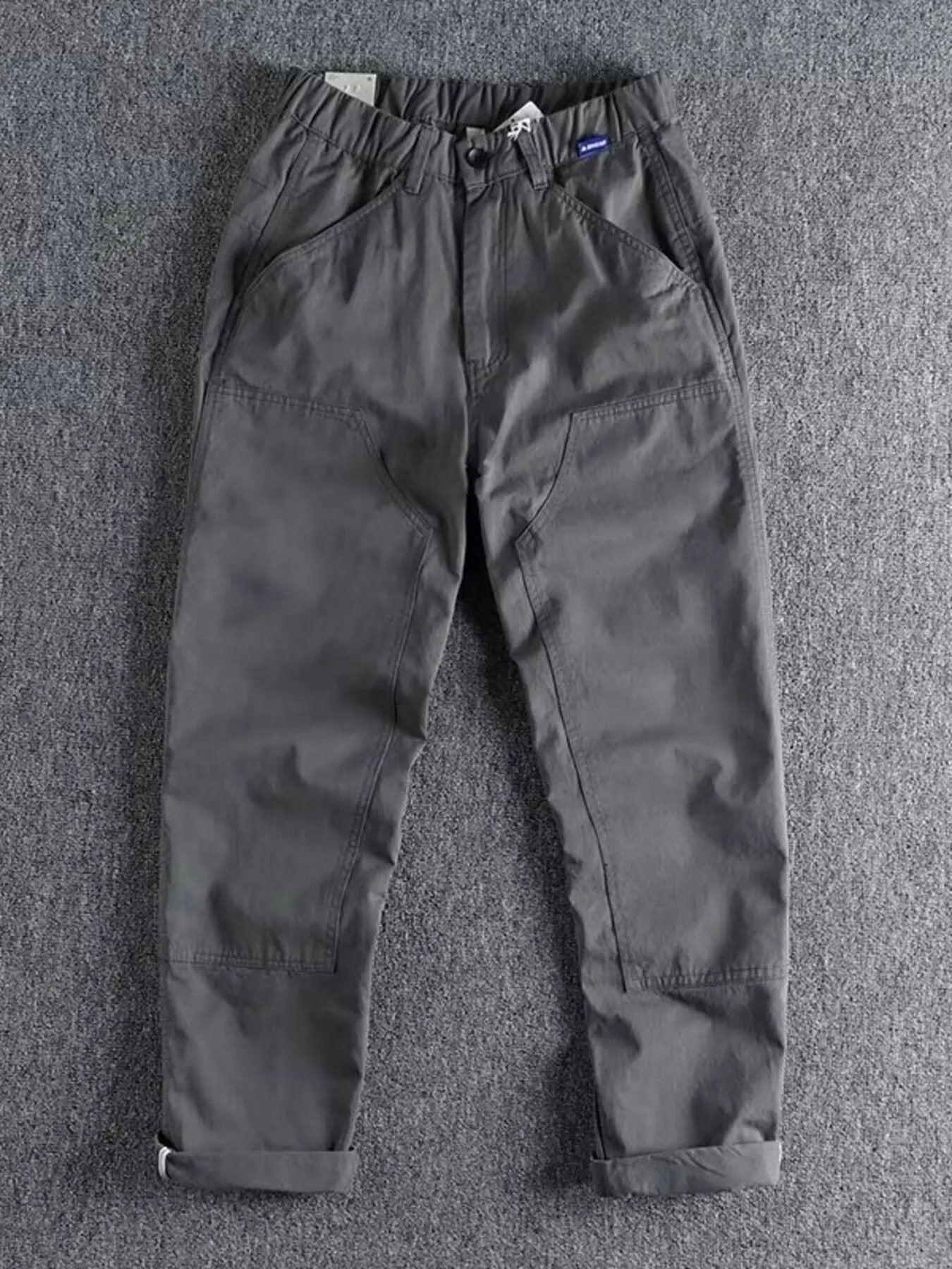 Men's Plus Size Casual Elastic Waist Cargo Pants by Partner Label