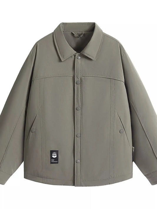 Men's Plus Size Casual Snap-Down Lightweight Jacket by Partner Label