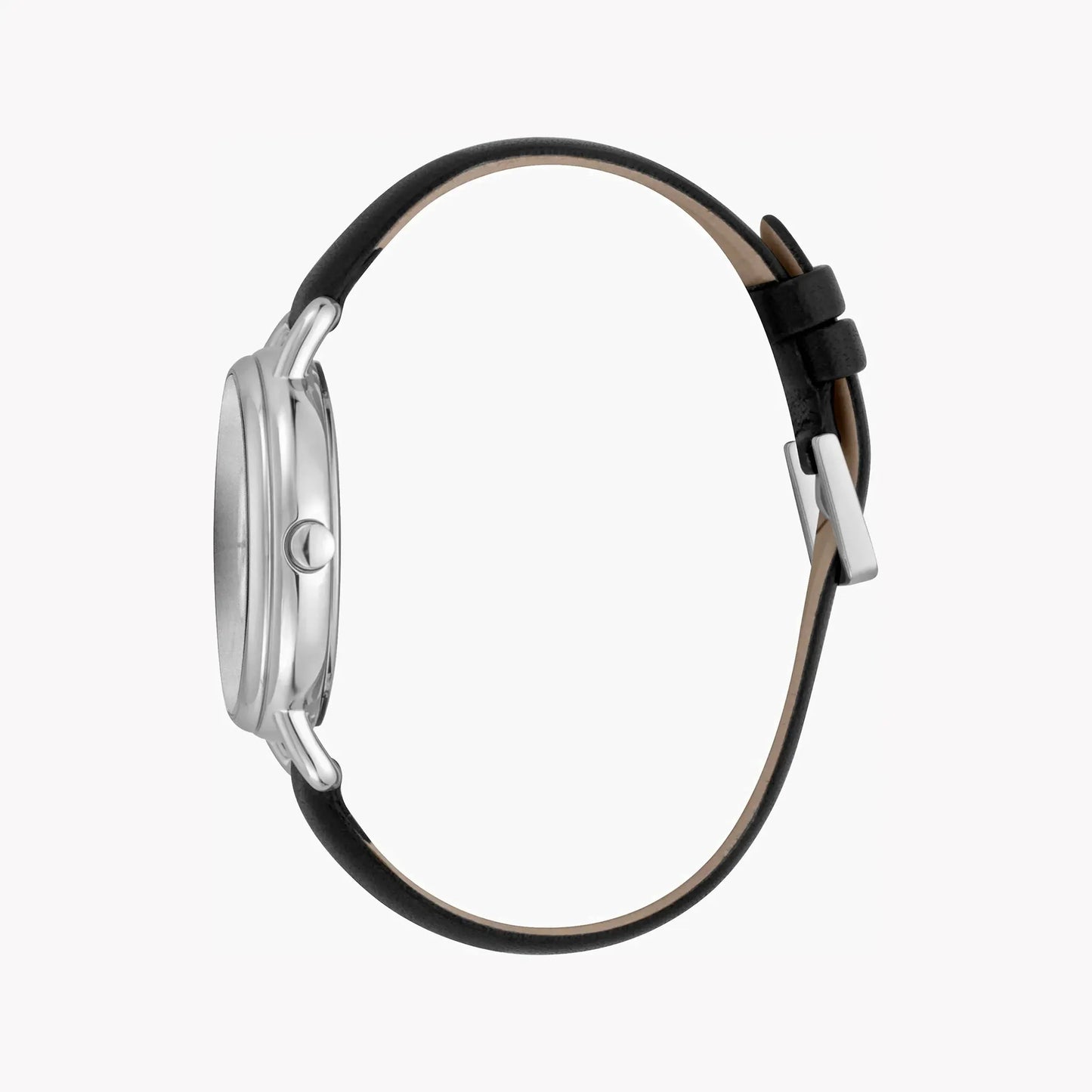 Esprit Women's Black Leather Watch, Silver Dial | Es1l104m0015 by ESPRIT