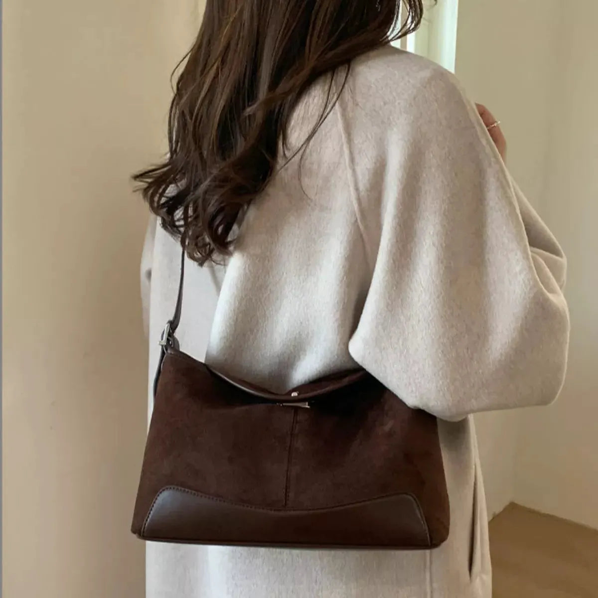 Suede Crossbody Bag with Adjustable Strap by Partner Label