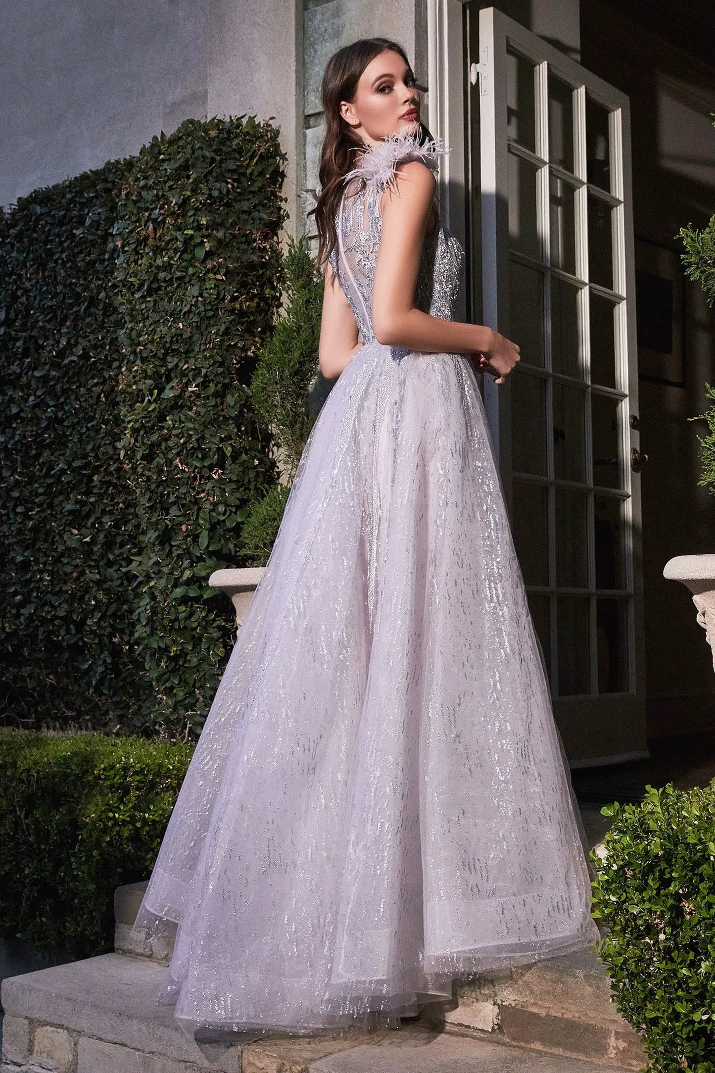 Feather Layered Tulle A-Line by Tux-USA