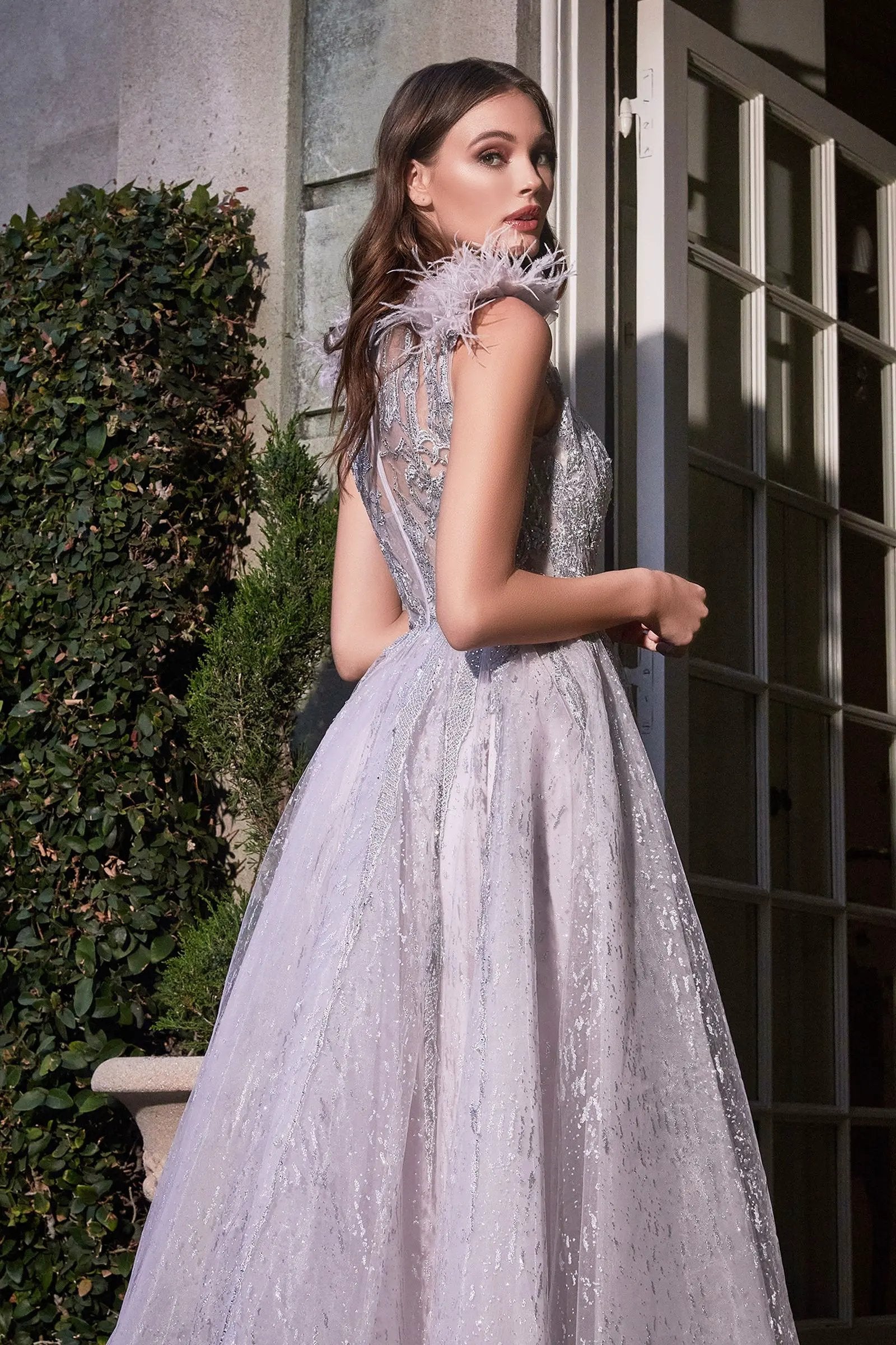 Feather Layered Tulle A-Line by Tux-USA