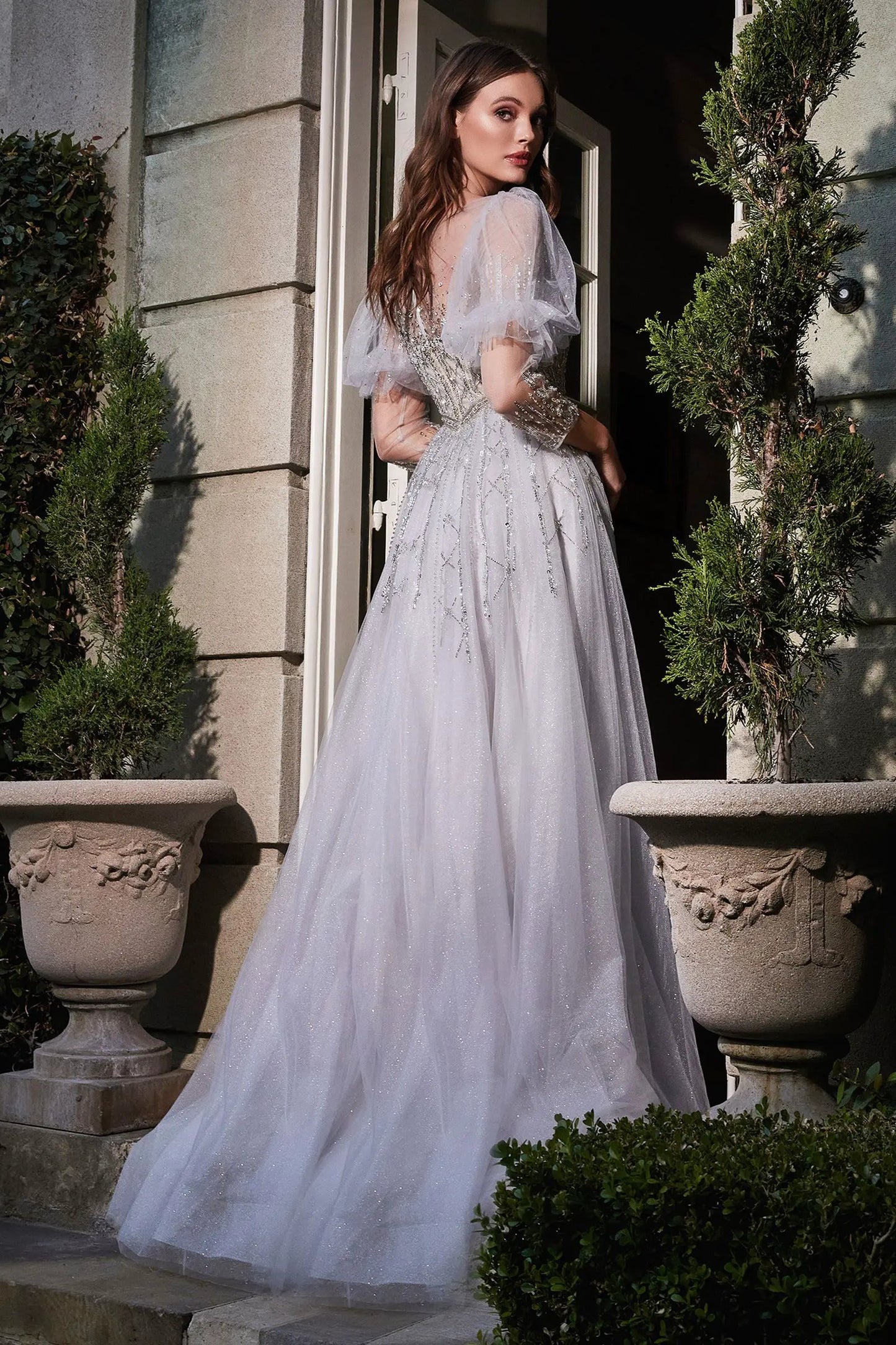 Puff Sleeve Ball Gown by Tux-USA