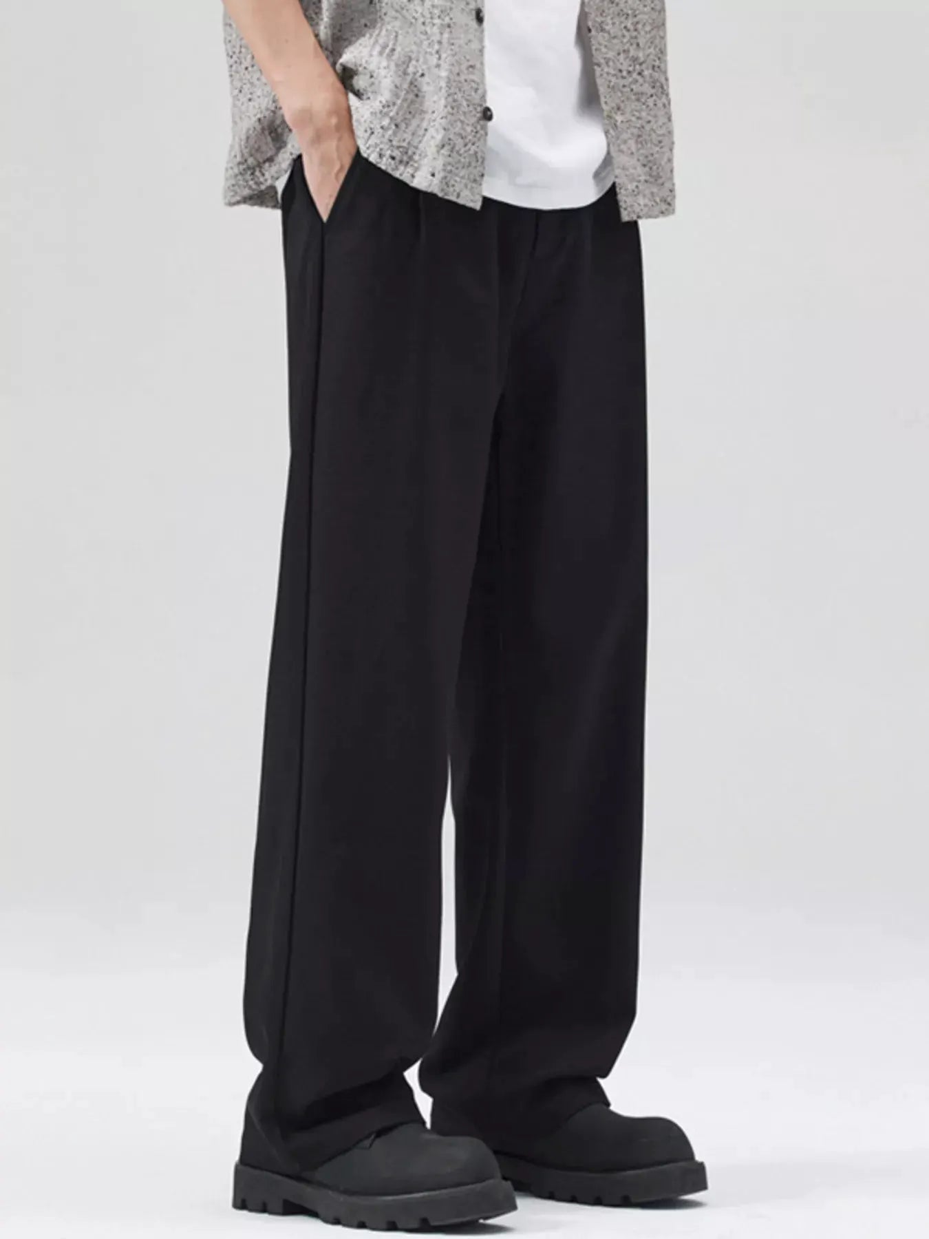 Men's Full Size Wide Leg Pleated Pants Plus Size by Trendsi