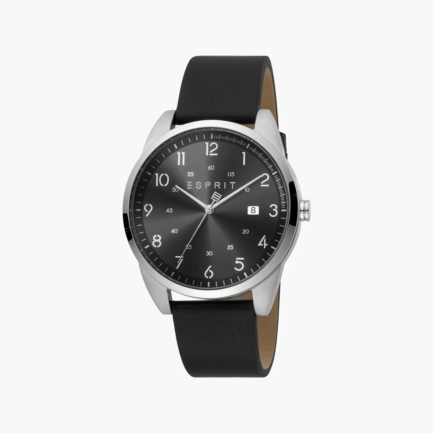 Esprit Men's Stainless Steel Black Leather Watch, Black Dial | ES1G212L0025 by ESPRIT