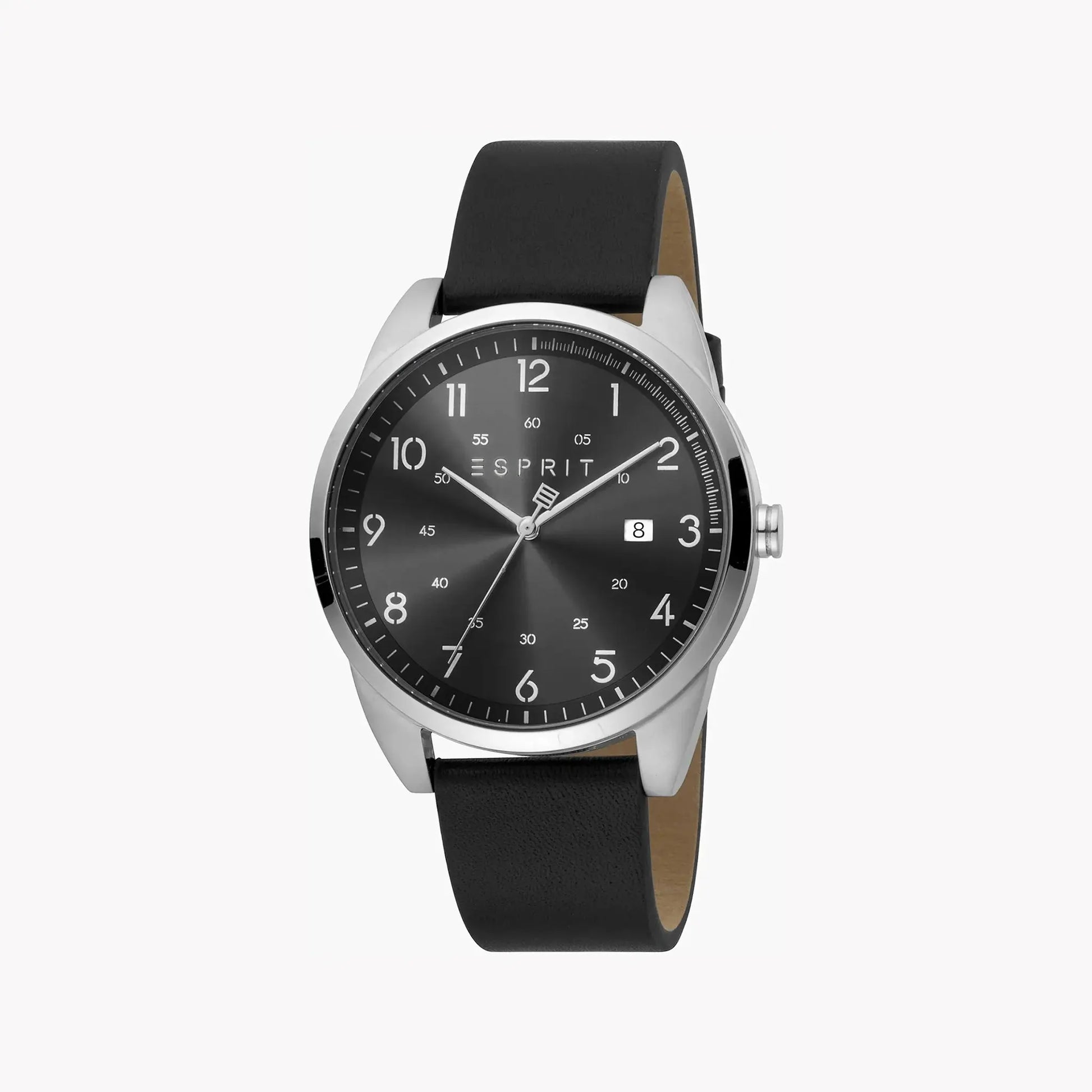 Esprit Men's Stainless Steel Black Leather Watch, Black Dial | ES1G212L0025 by ESPRIT