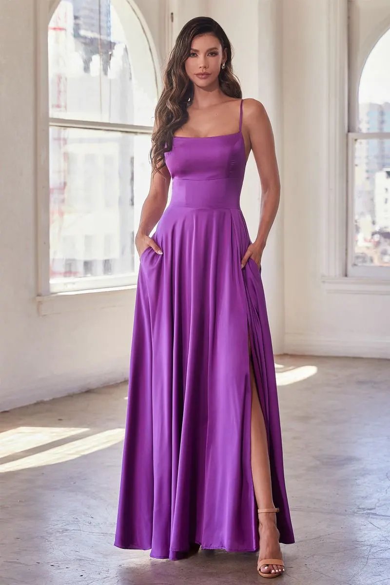 Satin A-Line Gown by Tux-USA