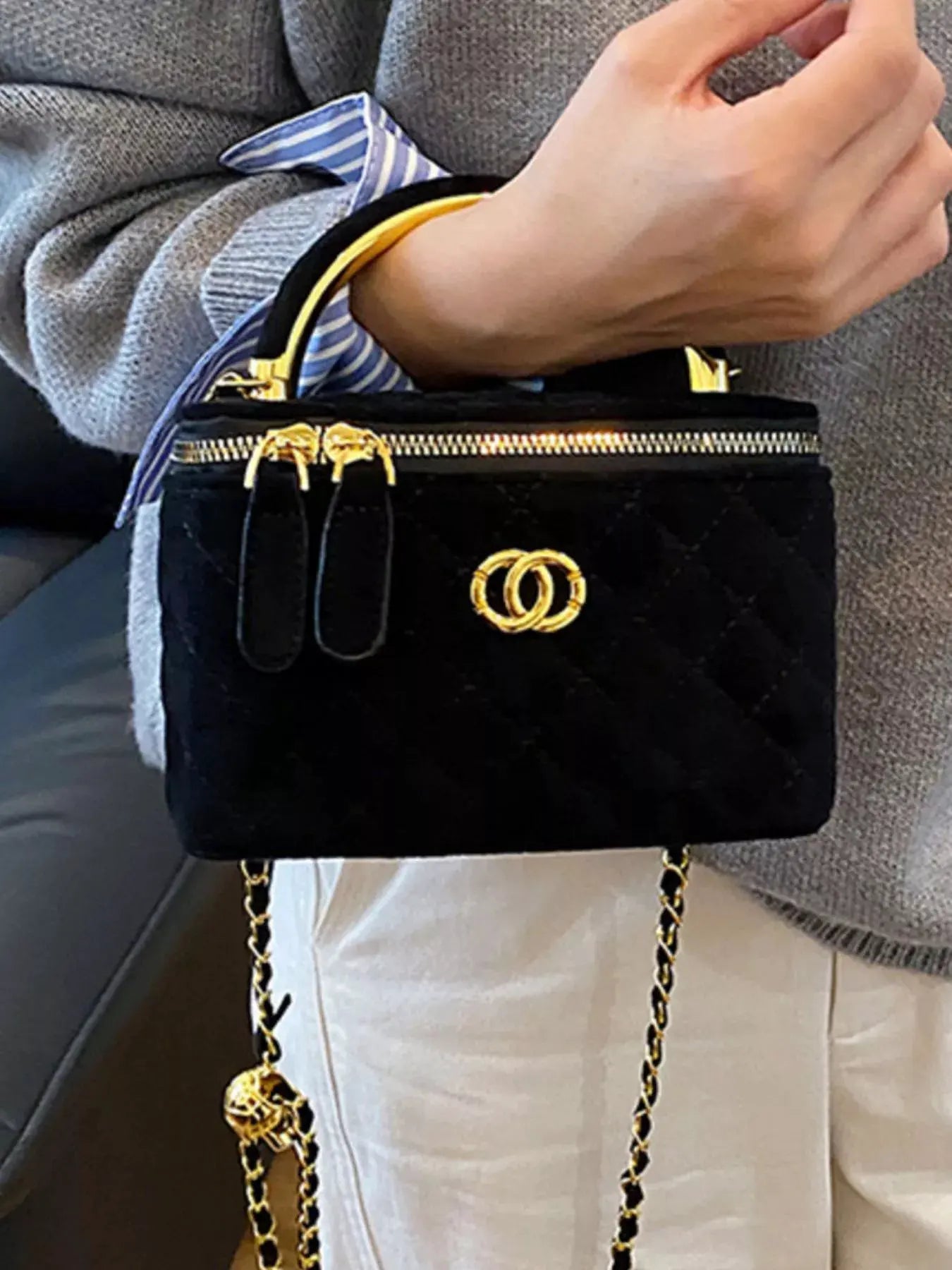 Quilted Top Handle Crossbody Bag by Partner Label