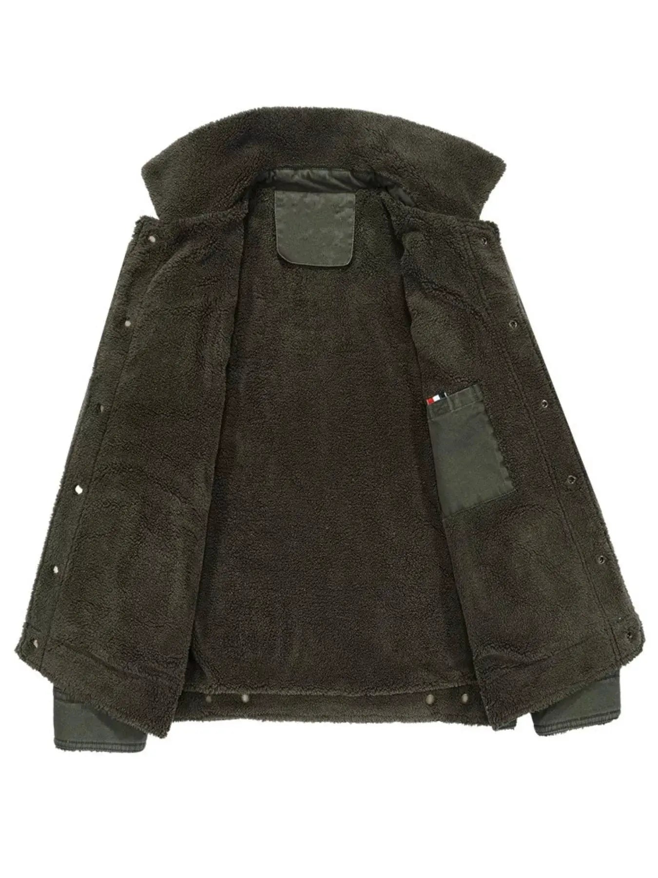Men's Plus Size Solid Color Sherpa Lined Jacket by Partner Label