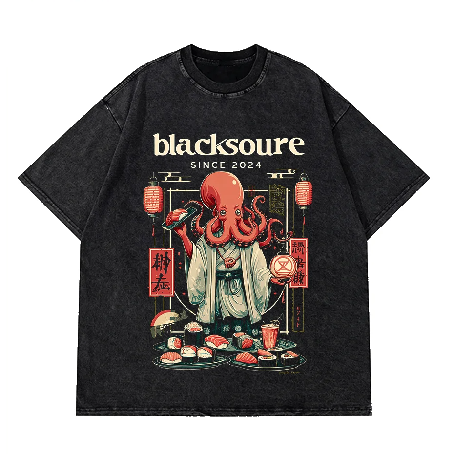 Octopus Ocean Graphic T-Shirt Cute Creative Unisex Tee-0