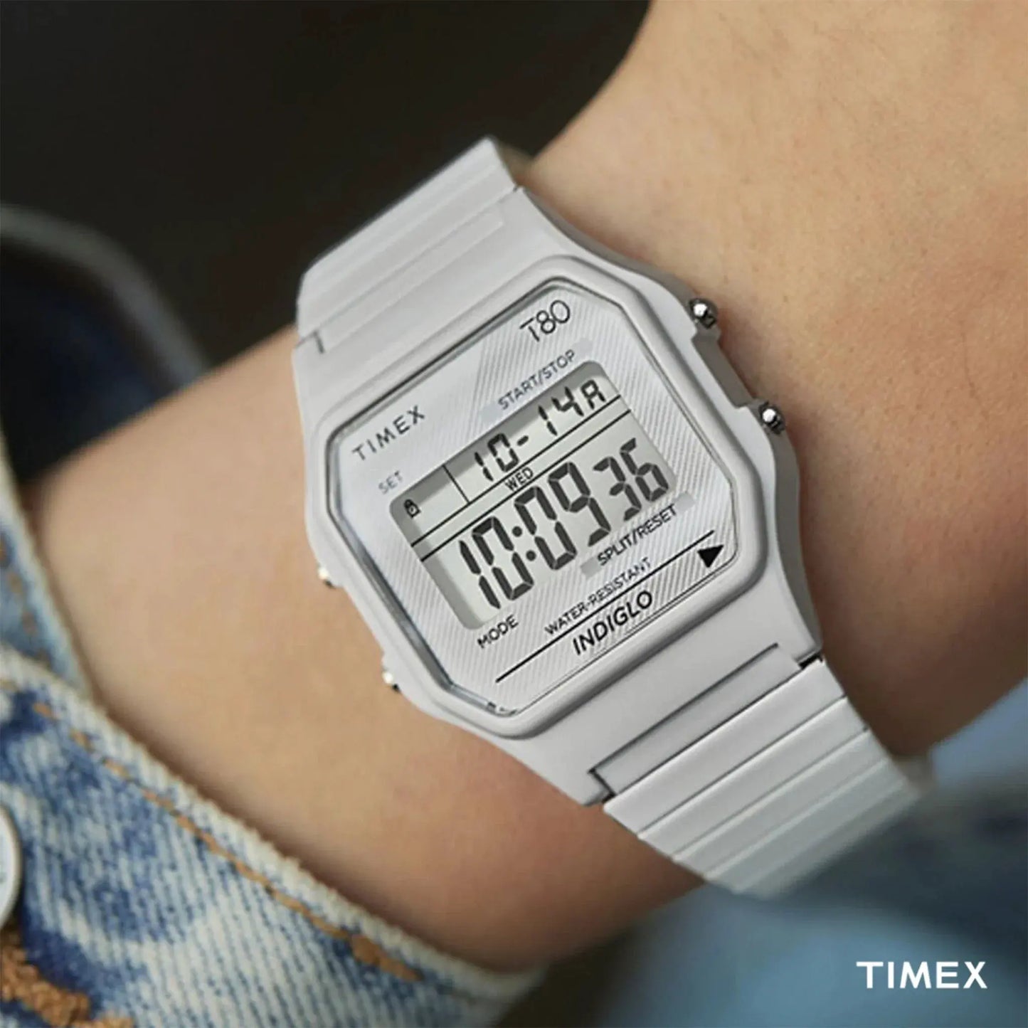 Timex Unisex White Stainless Steel & Resin Digital Watch | Tw2u93700 by TIMEX
