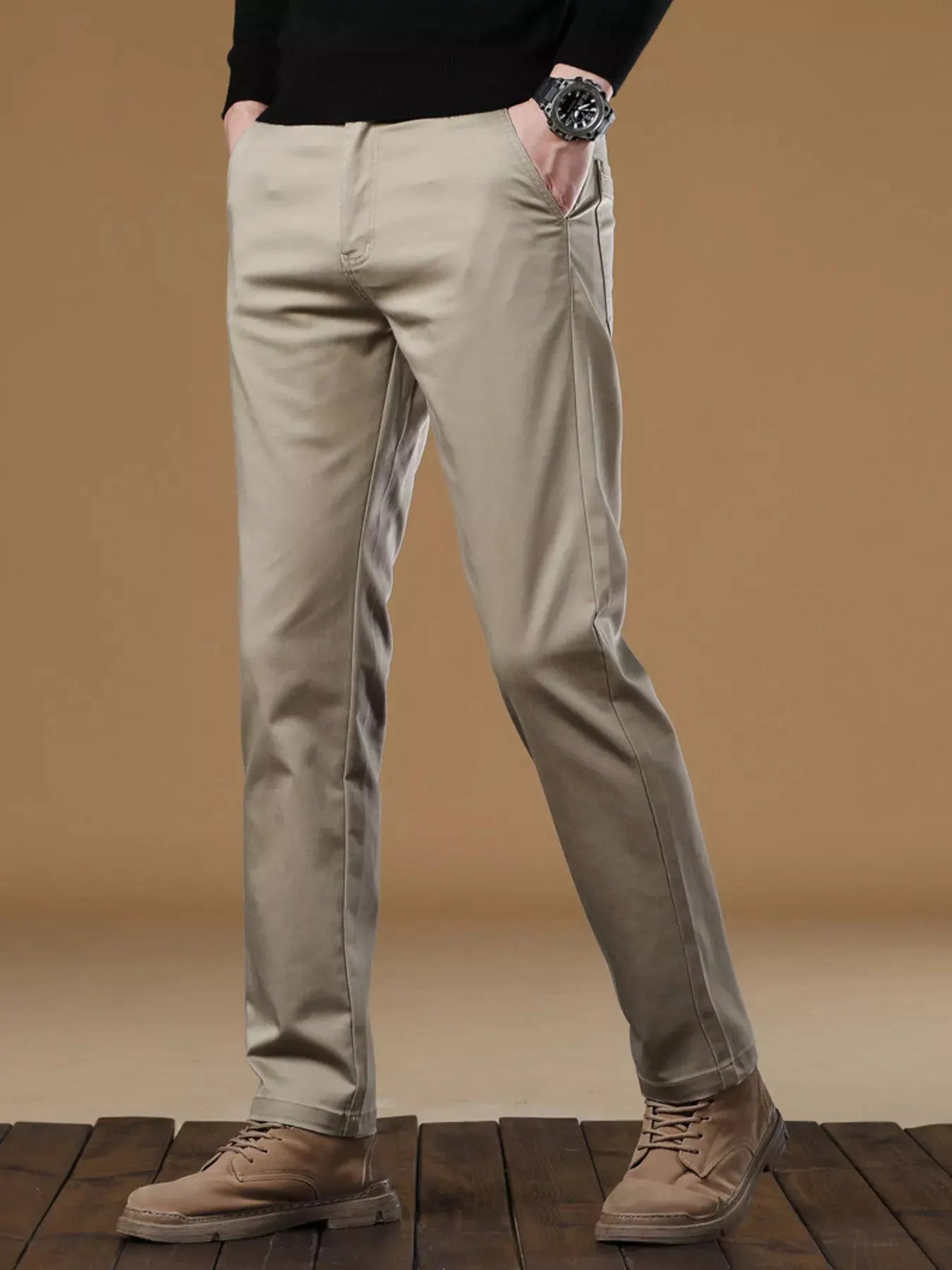Men's Stretch Fit Casual Pants by Trendsi