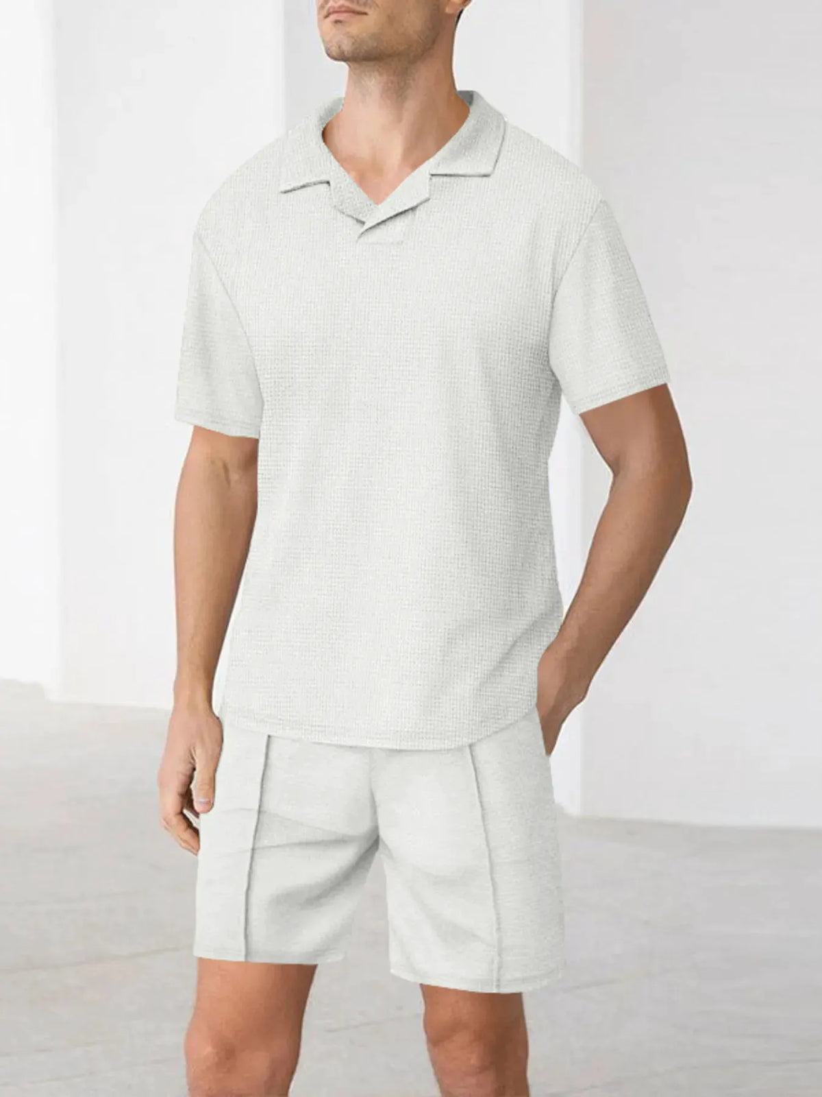 Men's Full Size Short Sleeve Top and Shorts Matching Set Plus Size by Trendsi
