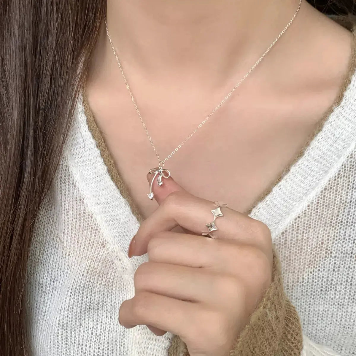 Bowknot Pendant Necklace by Partner Labels