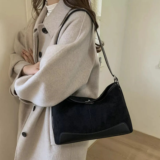 Suede Crossbody Bag with Adjustable Strap by Partner Label