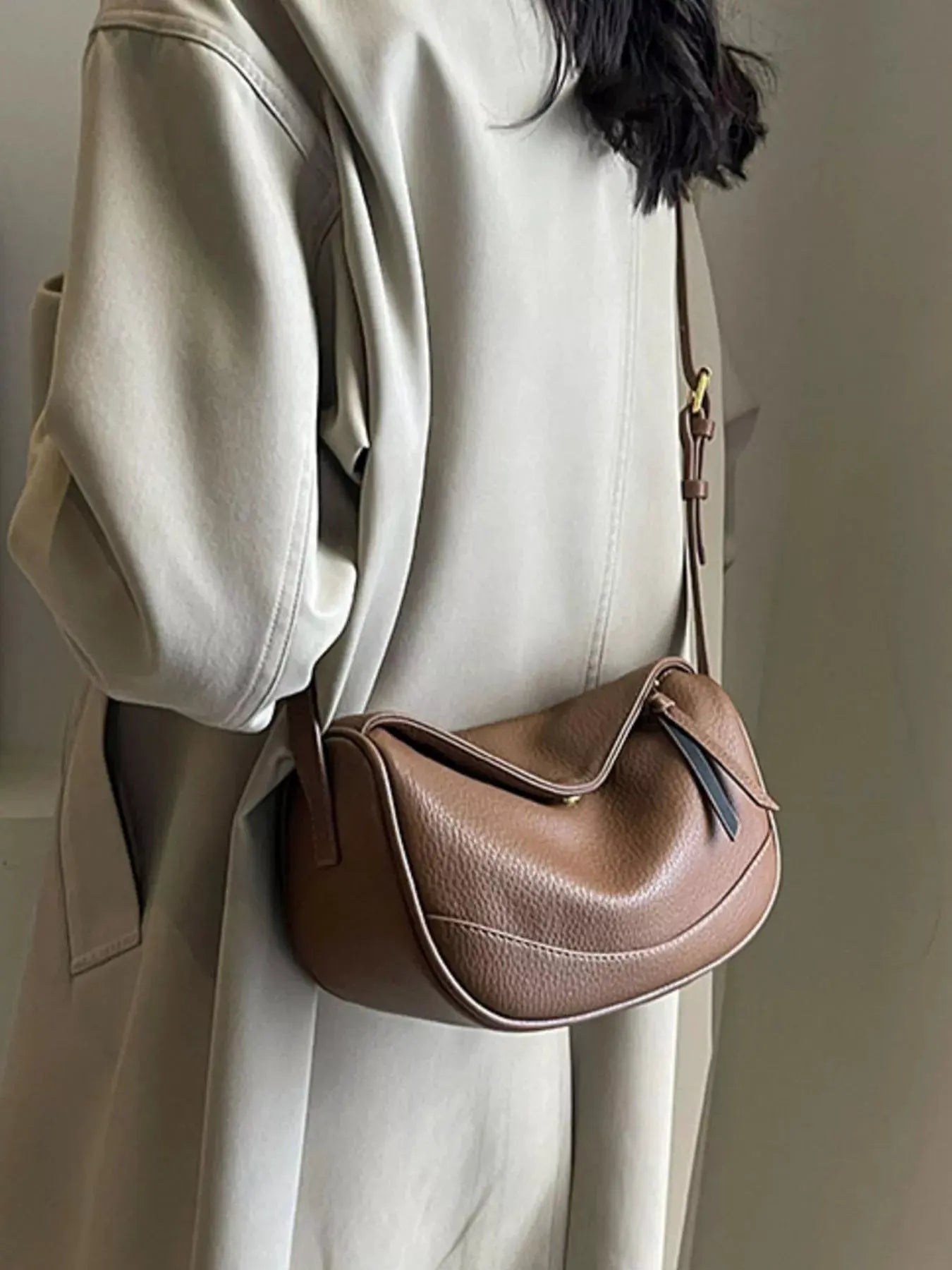 Minimalist Style Leather Crossbody Bag by Partner Label