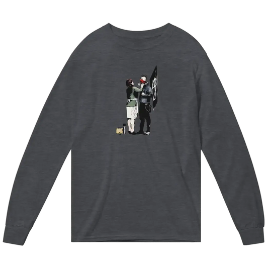 Banksy Anarchist Punk And His Mother Art Long Sleeve Shirt by Art-O-Rama Shop