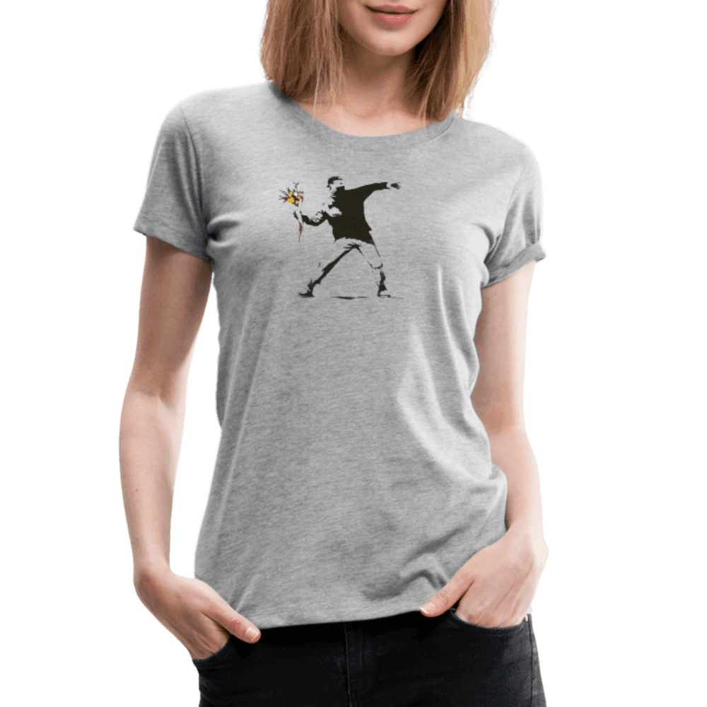 Banksy Flower Thrower artwork t-shirt by Art-O-Rama Shop