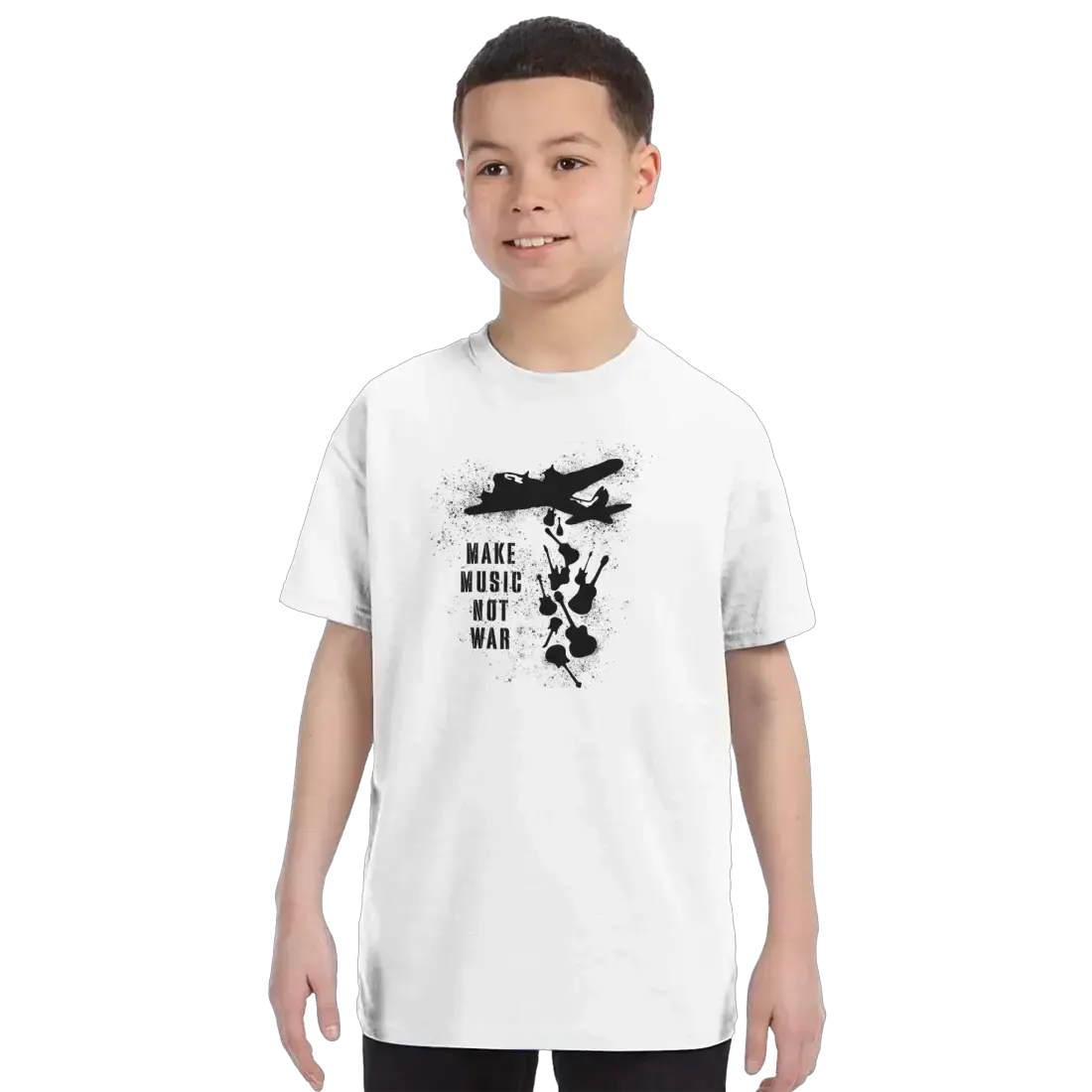 Banksy Make Music Not War street art t-shirt by Art-O-Rama Shop