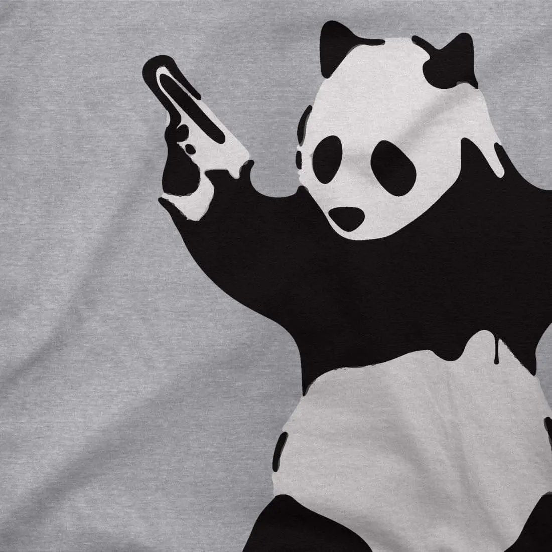 Banksy Pandamonium Armed Panda artwork t-shirt by Art-O-Rama Shop