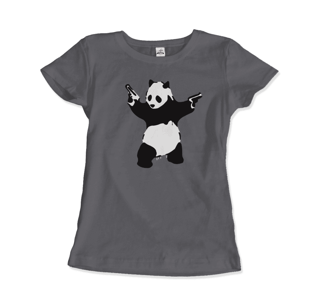 Banksy Pandamonium Armed Panda artwork t-shirt by Art-O-Rama Shop