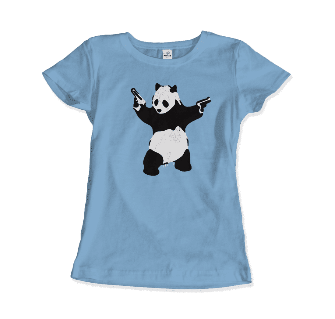 Banksy Pandamonium Armed Panda artwork t-shirt by Art-O-Rama Shop